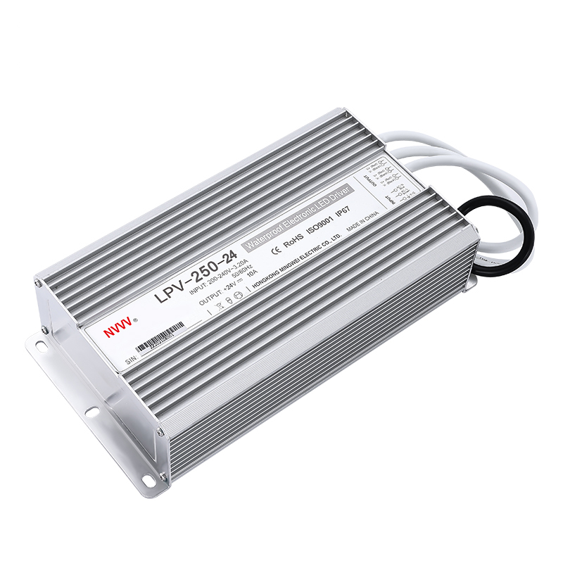 LPV-250-24 Fuente de alimentación con interruptor de riego impermeable de 250 W